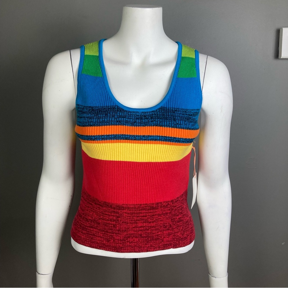 Skies are Blue sweater top Medium NWT‎ multi color striped sleeveless tank